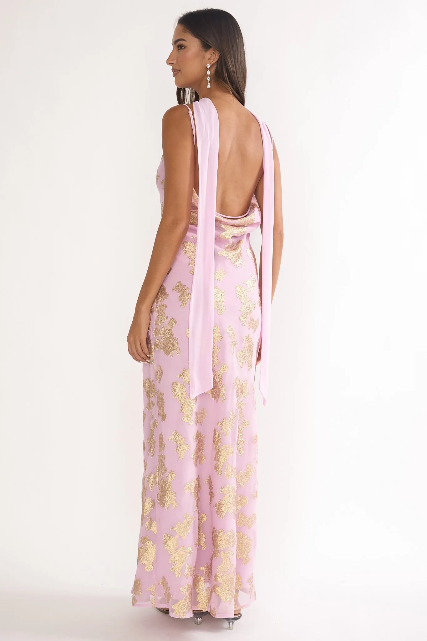 Helsi Cowl Back Maxi Dress Pink sold by Selfie Leslie product image thumbnail 2