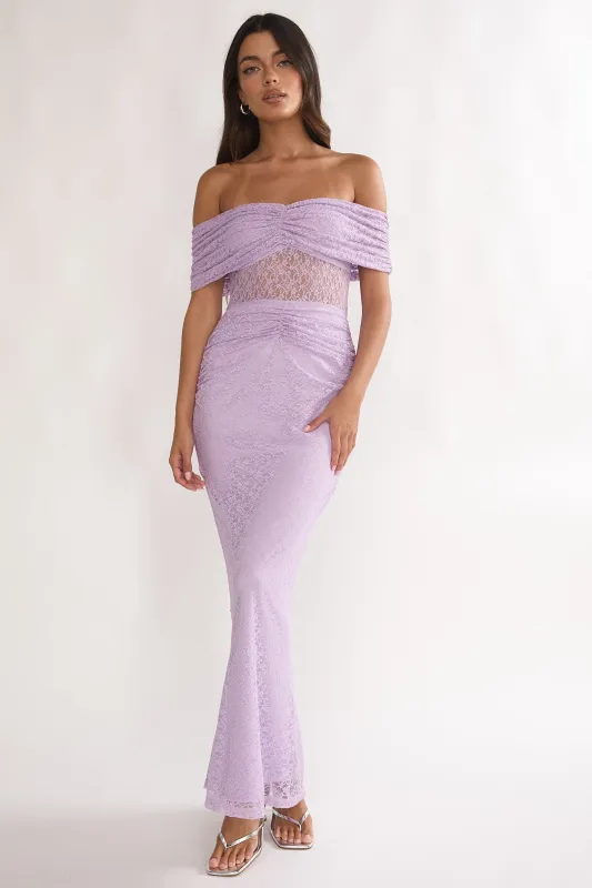 Silver Moon Off-Shoulder Maxi Dress Lilac sold by Selfie Leslie