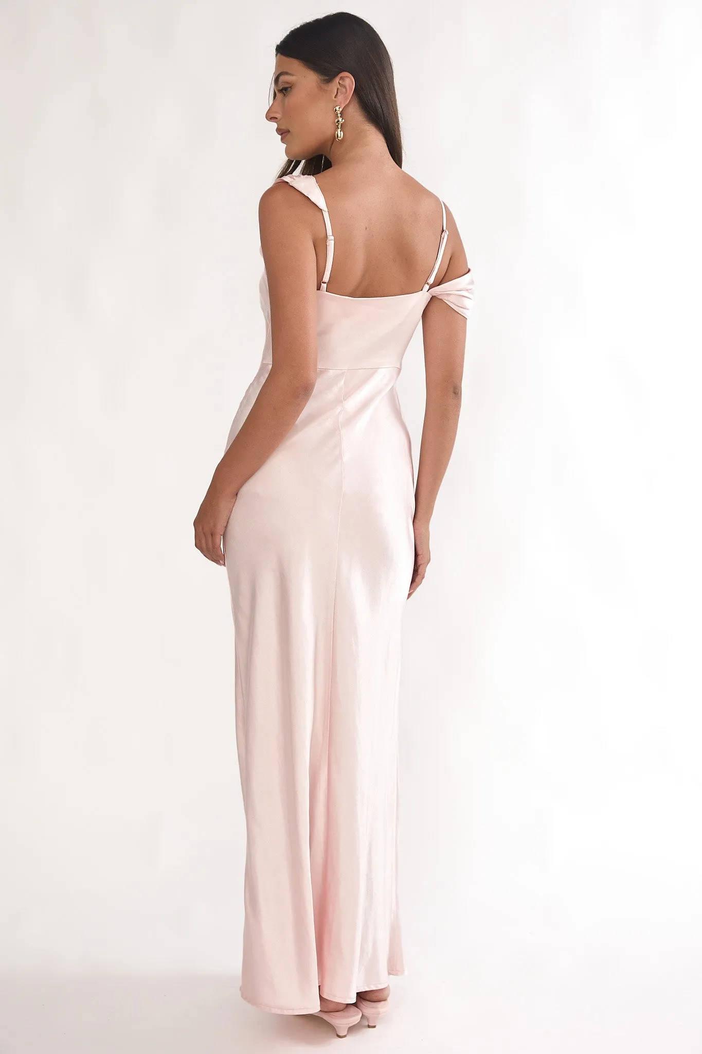 Emelle Asymmetric Neckline Maxi Dress Pink sold by Selfie Leslie product image thumbnail 2