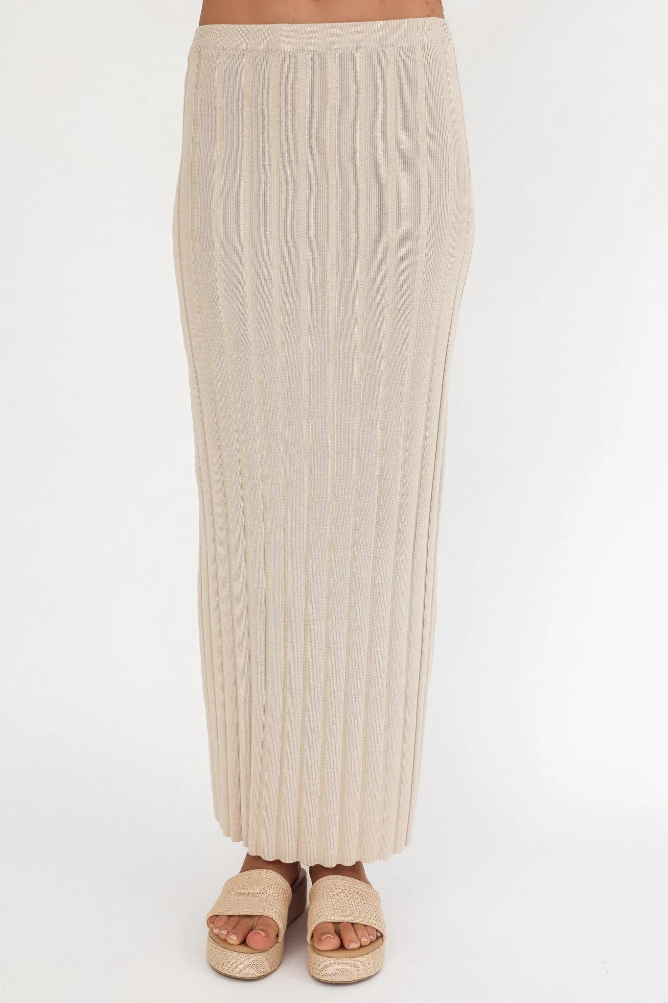 Kimora Ribbed Knit Maxi Skirt Sand sold by Selfie Leslie product image thumbnail 3