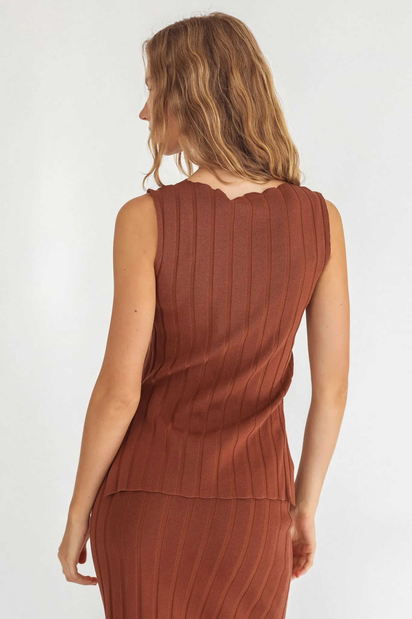 Kimora Sleeveless Knit Top Brown sold by Selfie Leslie product image thumbnail 3