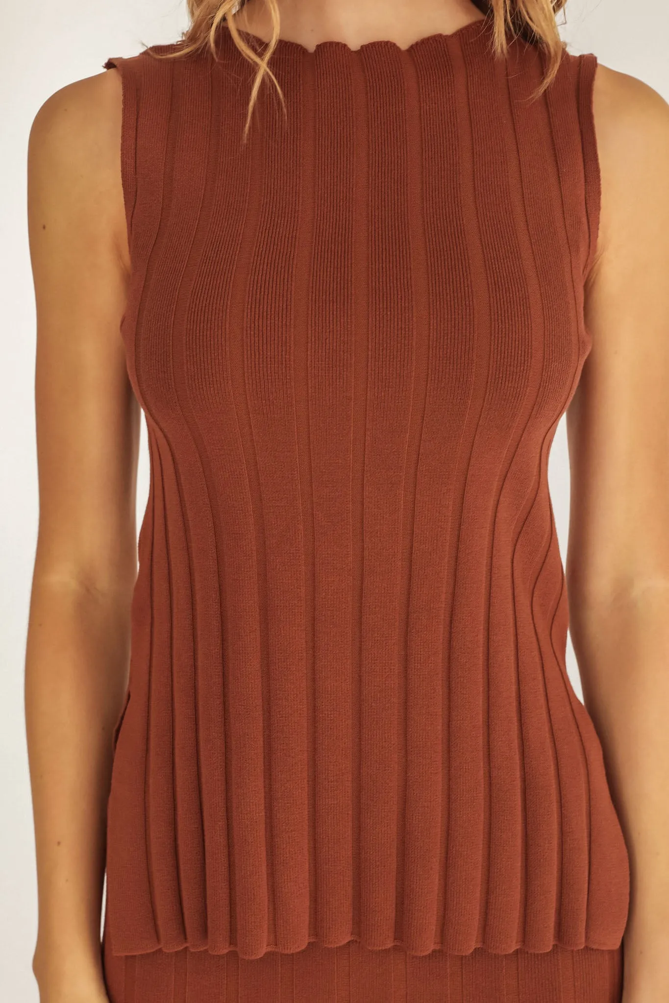 Kimora Sleeveless Knit Top Brown sold by Selfie Leslie product image thumbnail 4