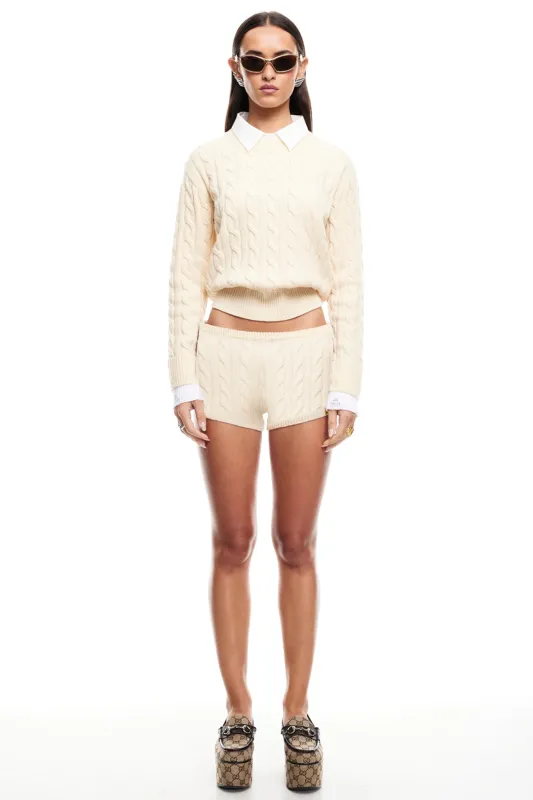 LIONESS Reborn Mini Shorts Cream made by Lioness