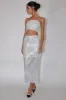 It Girls Sequin Maxi Skirt Silver sold by Selfie Leslie