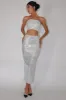 It Girls Sequin Maxi Skirt Silver sold by Selfie Leslie