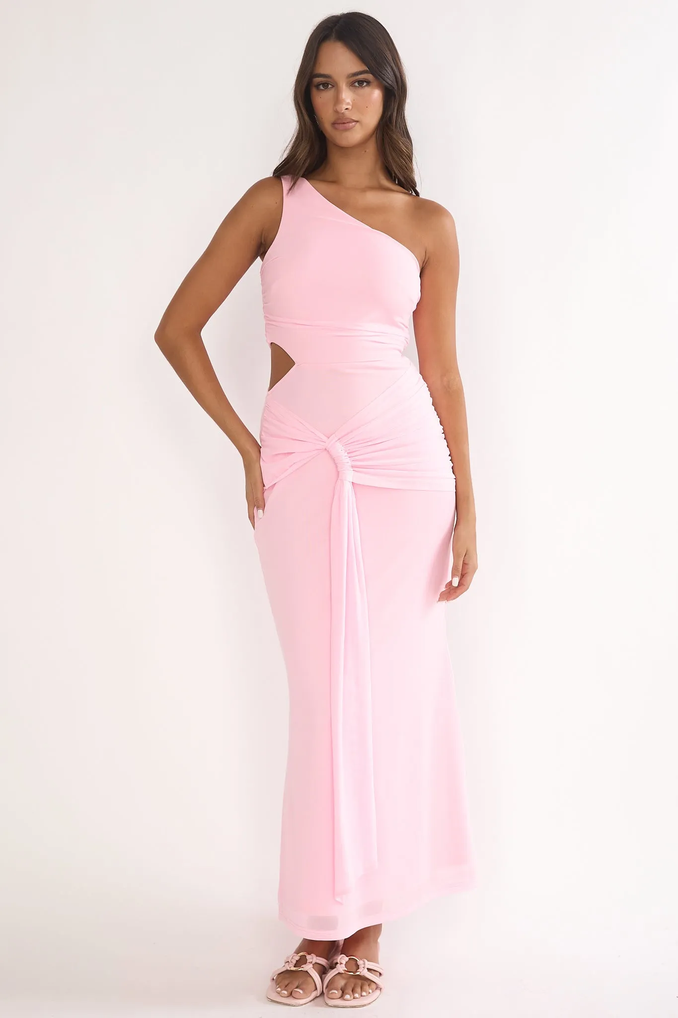 Luli One-Shoulder Cut-Out Maxi Dress Pink sold by Selfie Leslie product image thumbnail 4
