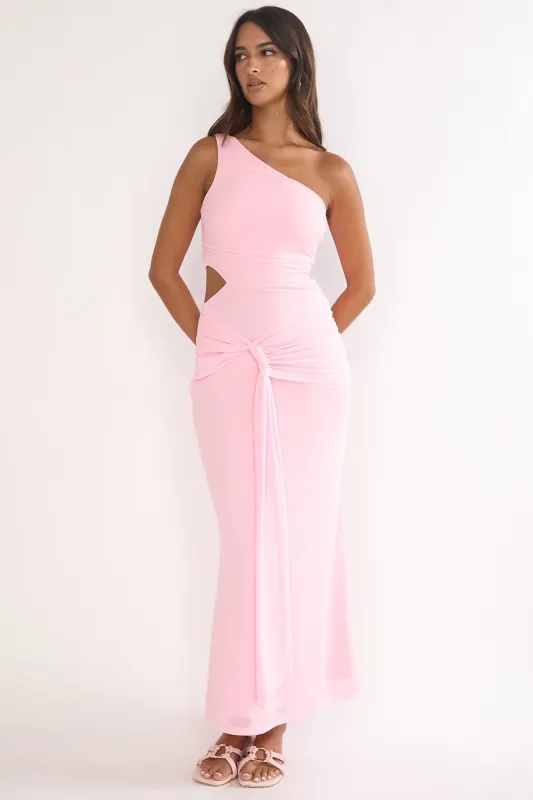 Luli One-Shoulder Cut-Out Maxi Dress Pink sold by Selfie Leslie