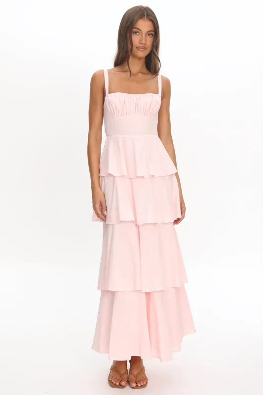 Provence Bloom Tiered Maxi Dress Rosewater made by Selfie Leslie