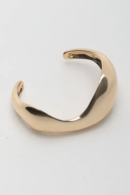 Merisa Irregular Cuff Bangle Gold made by Selfie Leslie