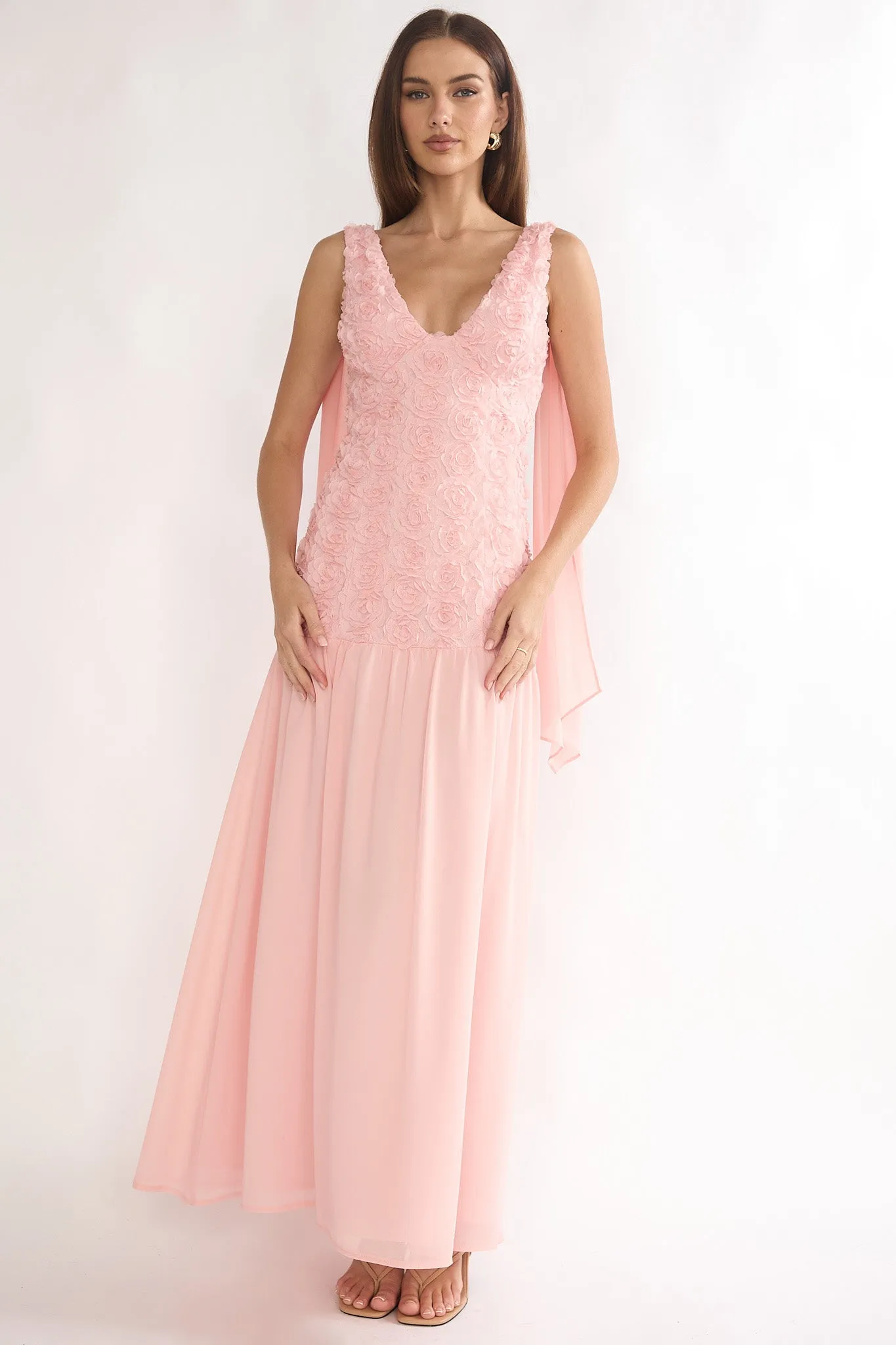 Marcellia Tied Back Maxi Dress Embellished Pink sold by Selfie Leslie product image thumbnail 5