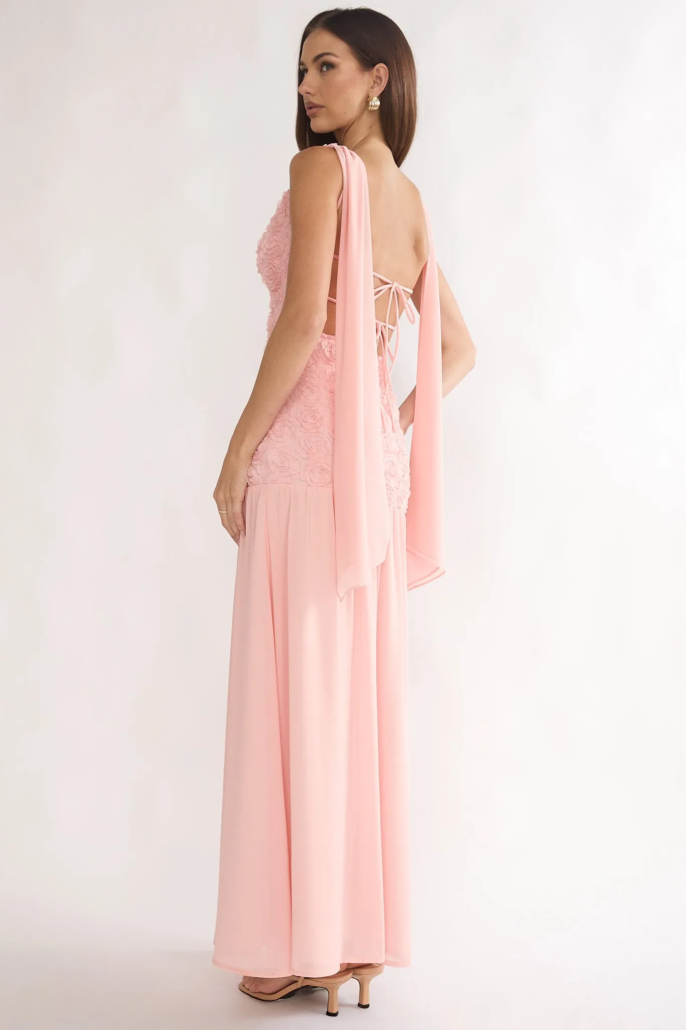 Marcellia Tied Back Maxi Dress Embellished Pink sold by Selfie Leslie product image thumbnail 2