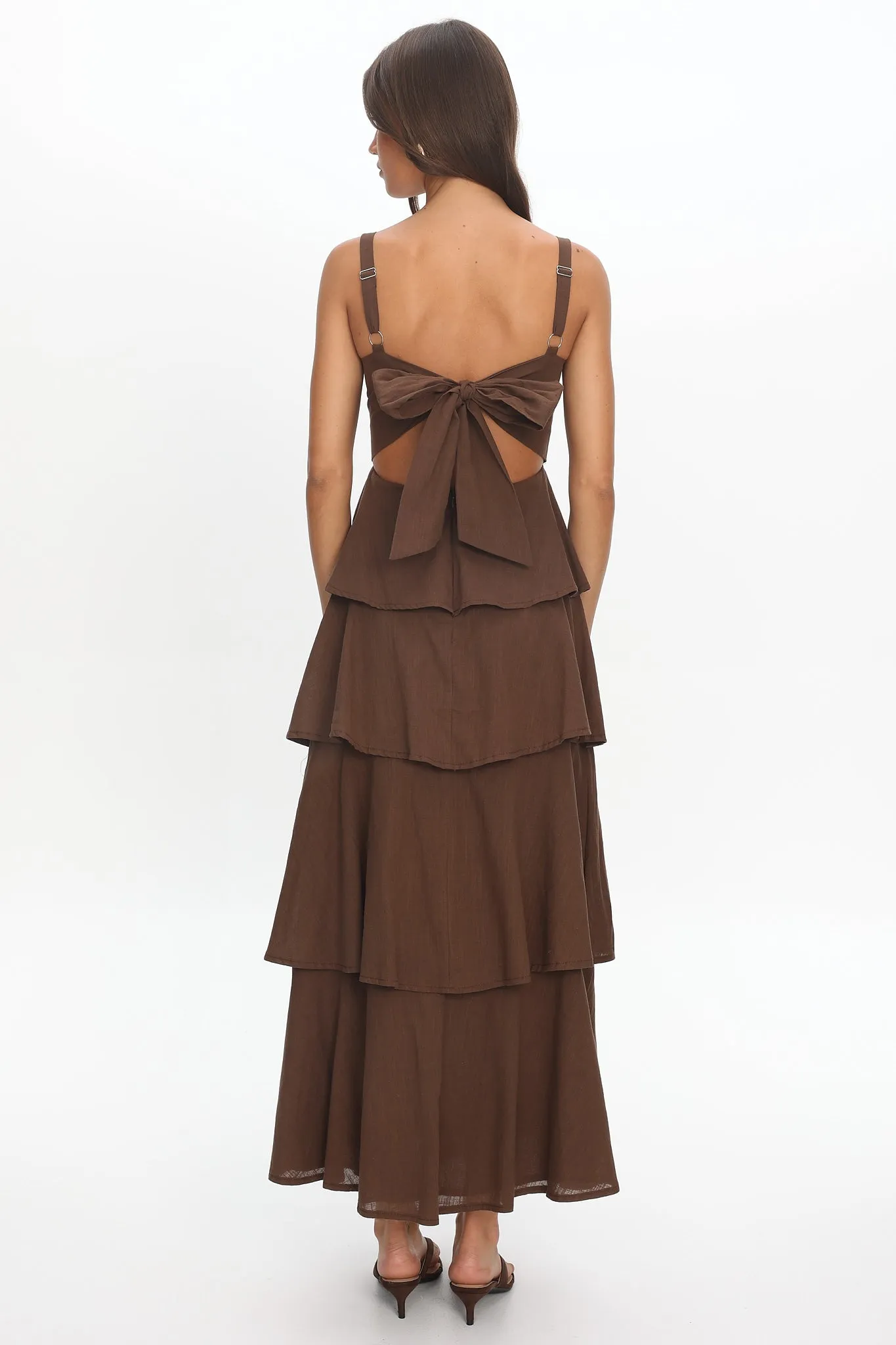 Provence Bloom Tiered Maxi Dress Chocolate sold by Selfie Leslie product image thumbnail 2