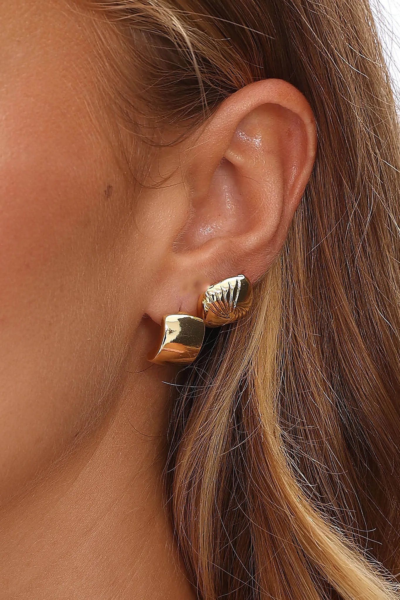 Irma Geometric Stud Earrings Set Gold sold by Selfie Leslie product image thumbnail 2
