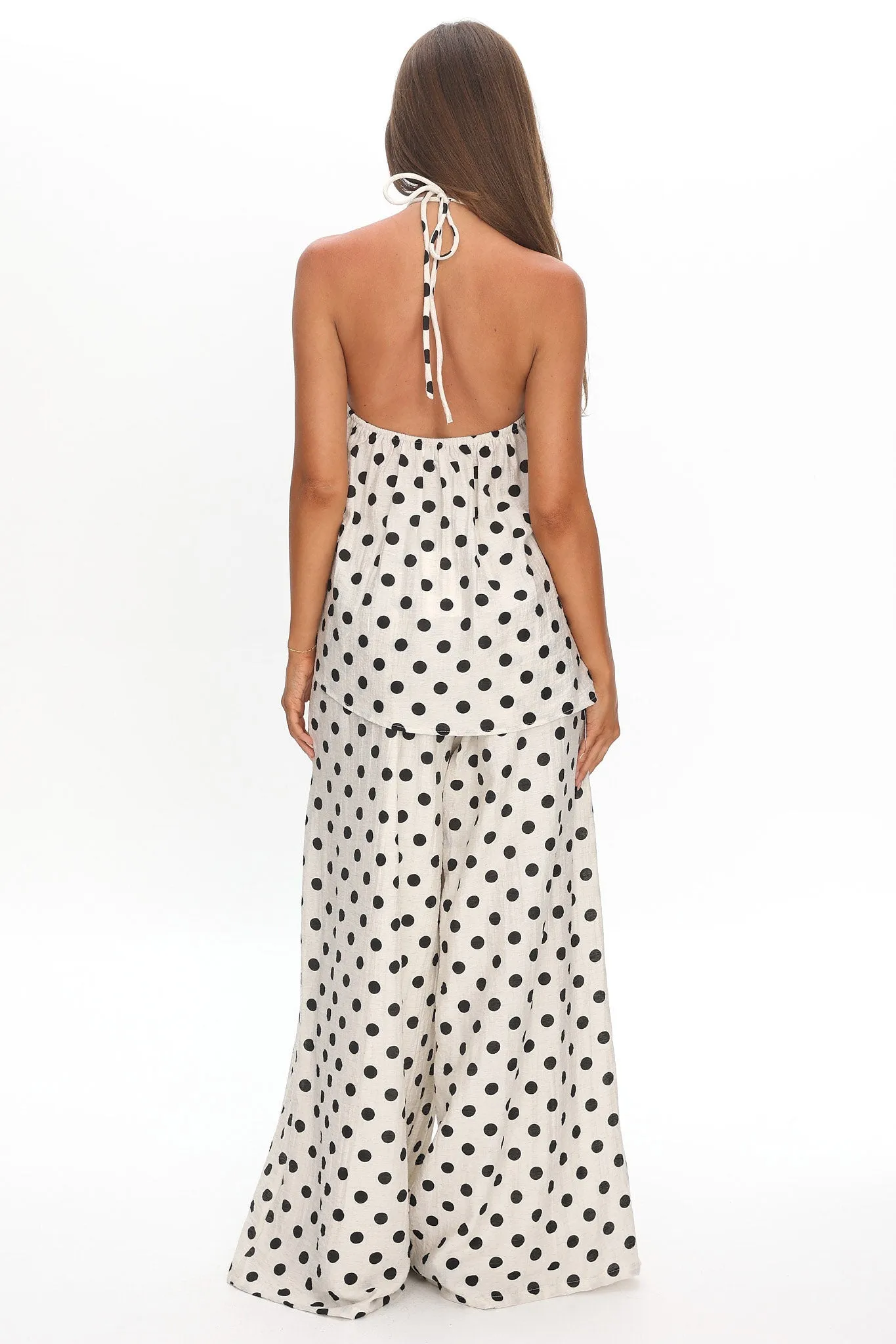 Galentines Wide Leg Pants Polka Dot Ivory sold by Selfie Leslie product image thumbnail 2