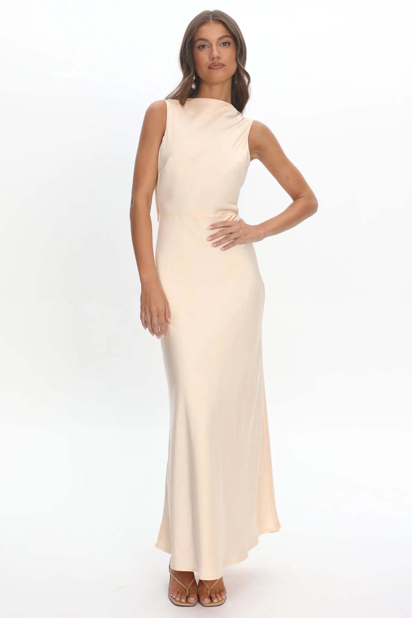 Effie Cowl Back Maxi Dress Cream sold by Selfie Leslie product image thumbnail 5
