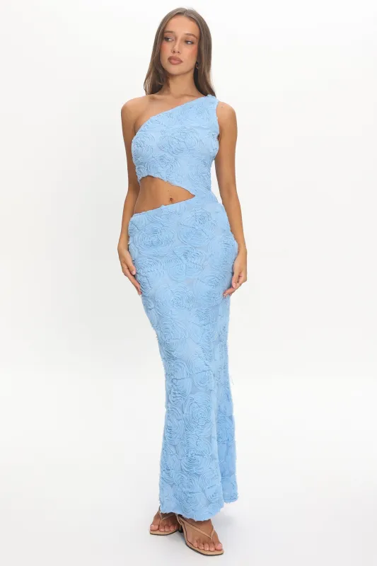 Goodnight Sweetheart Cut-Out Maxi Dress Embellished Blue made by Selfie Leslie