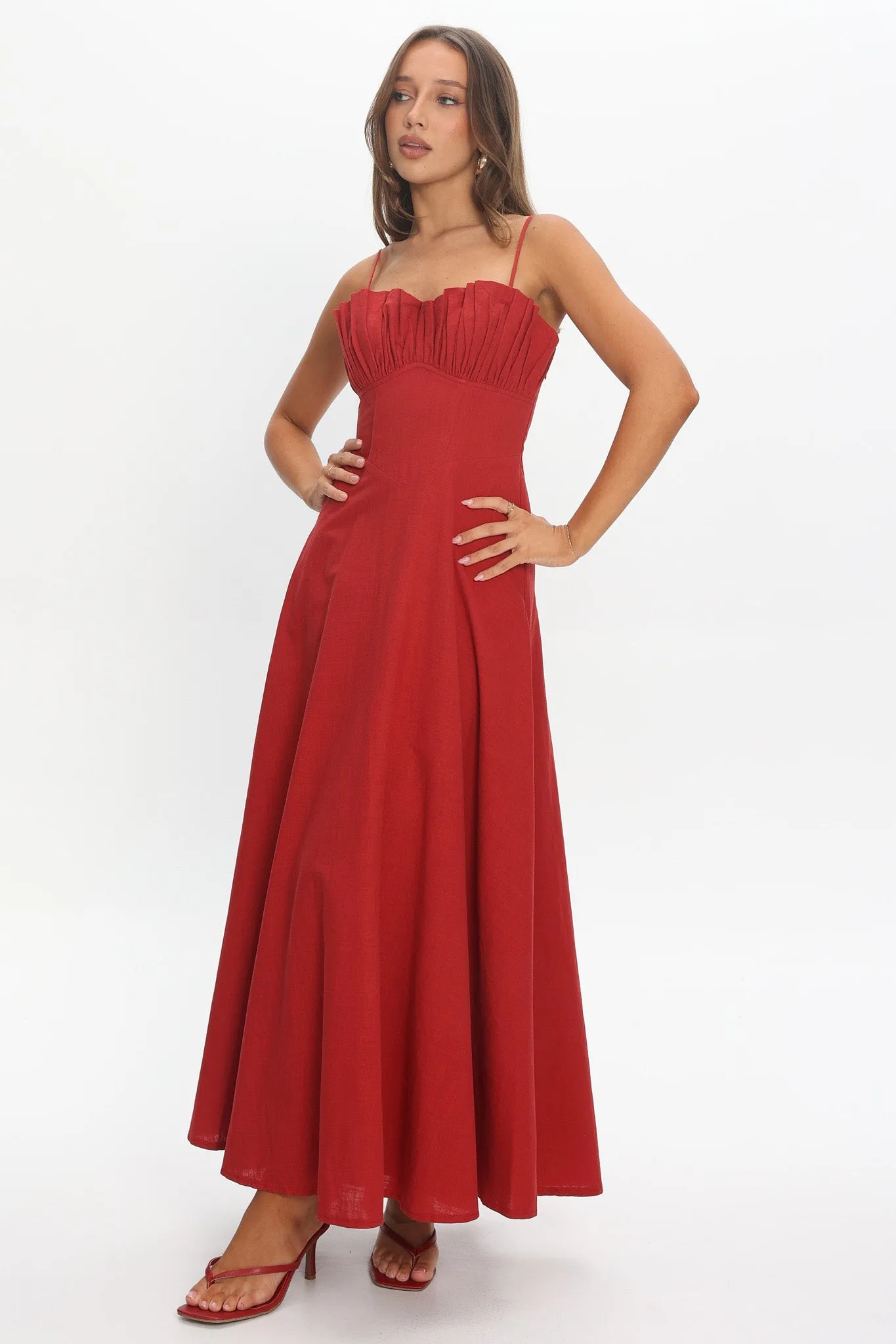 Tifanni Gathered Bust Maxi Dress Red sold by Selfie Leslie product image thumbnail 2