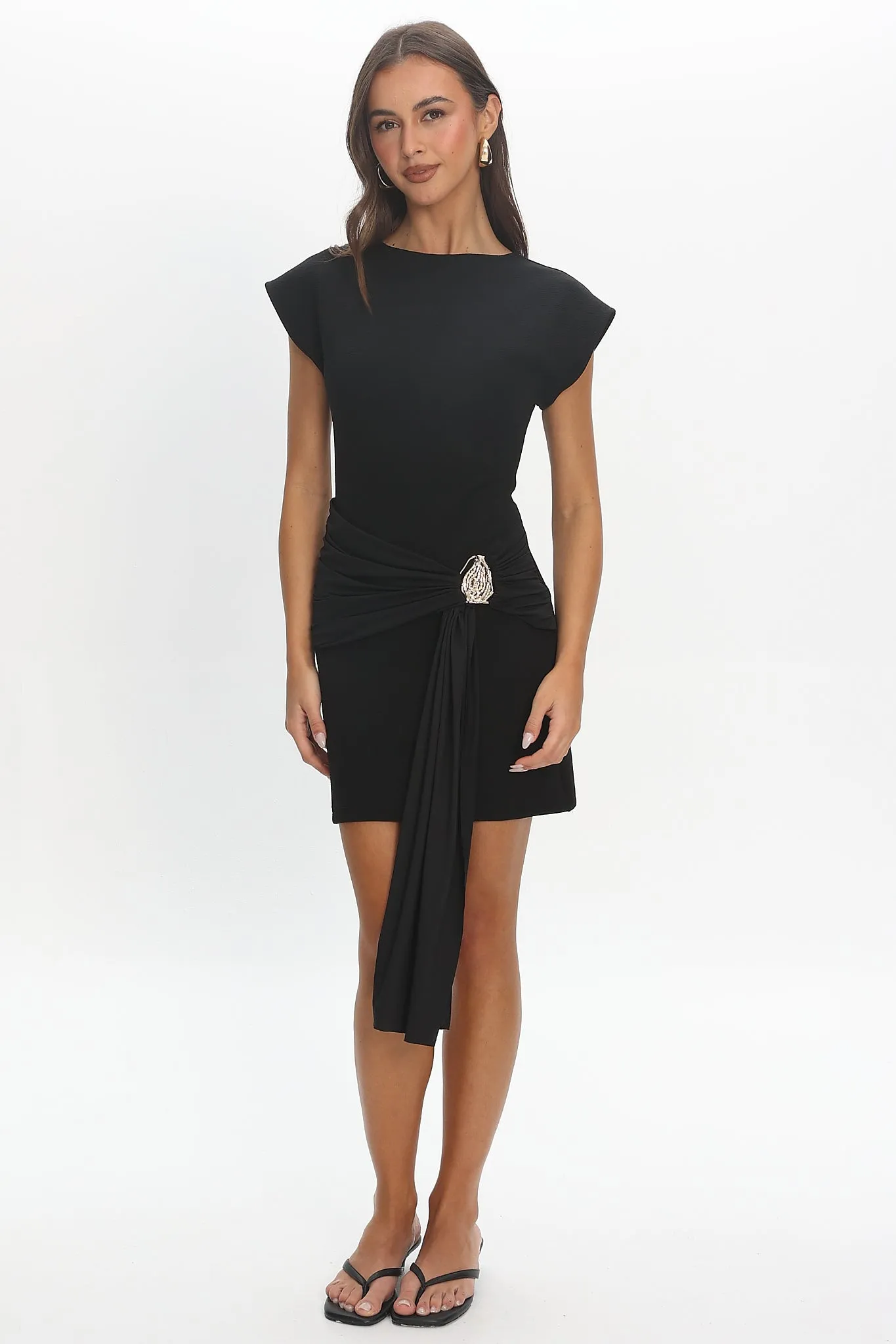 Briona Embellished Wrap Mini Dress Black sold by Selfie Leslie product image thumbnail 2