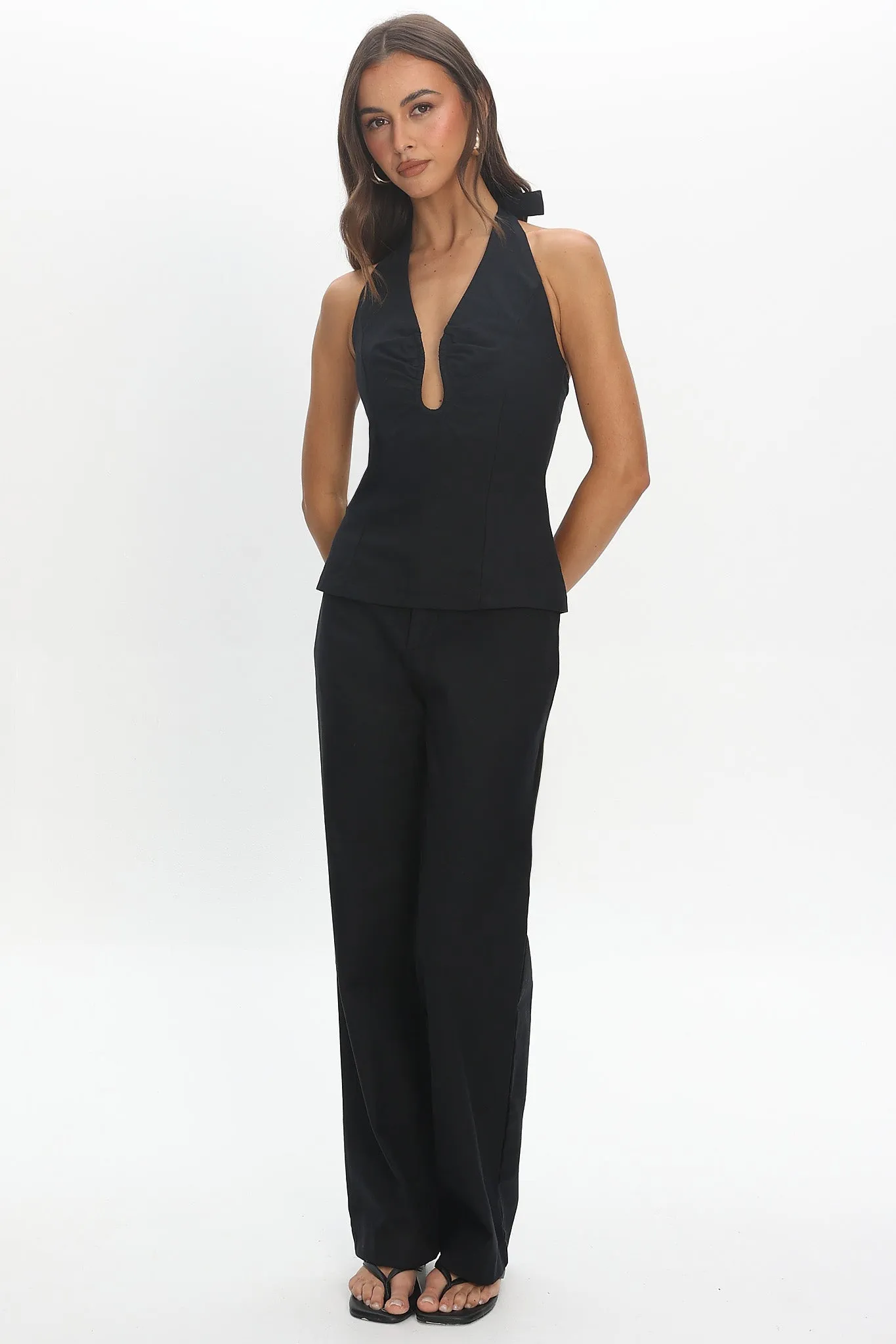 Lioren Unique Neckline Halter Top Black sold by Selfie Leslie product image thumbnail 2