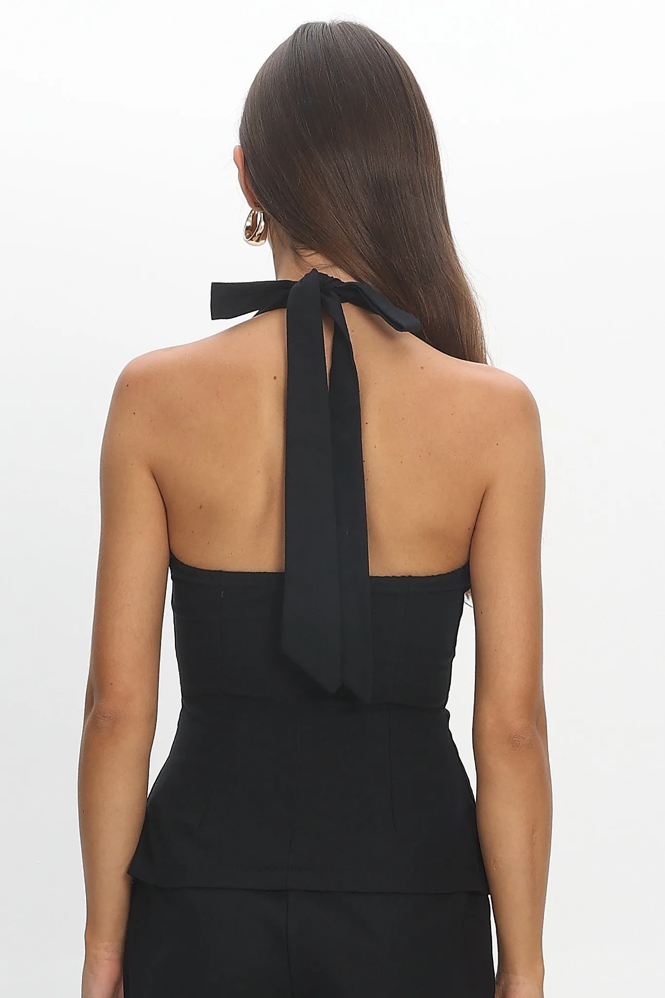 Lioren Unique Neckline Halter Top Black sold by Selfie Leslie product image thumbnail 3