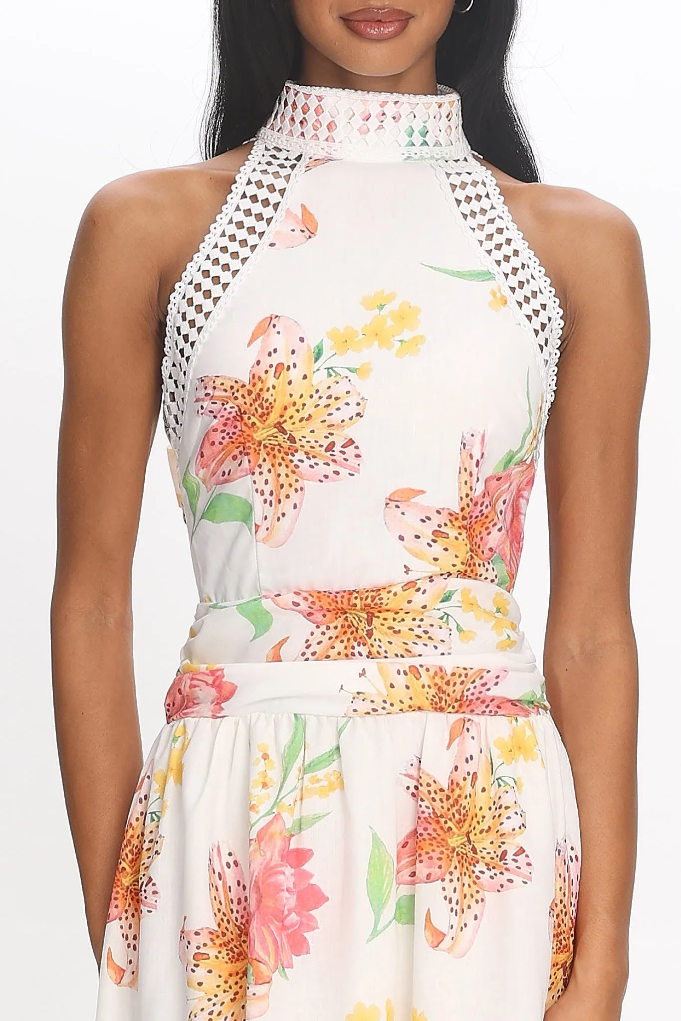 Capri Coast Floral Maxi Dress White sold by Selfie Leslie product image thumbnail 4