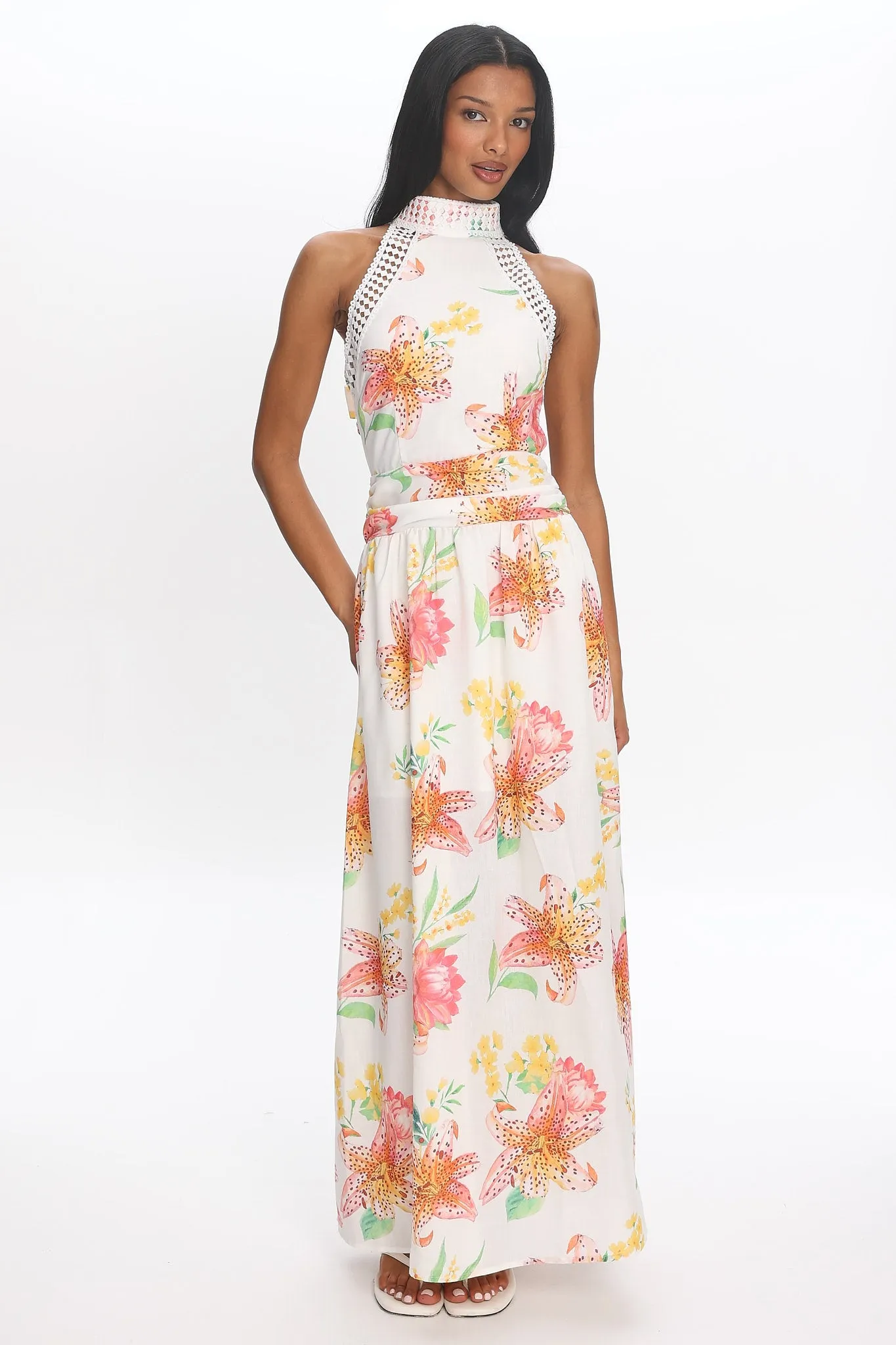 Capri Coast Floral Maxi Dress White sold by Selfie Leslie product image thumbnail 5