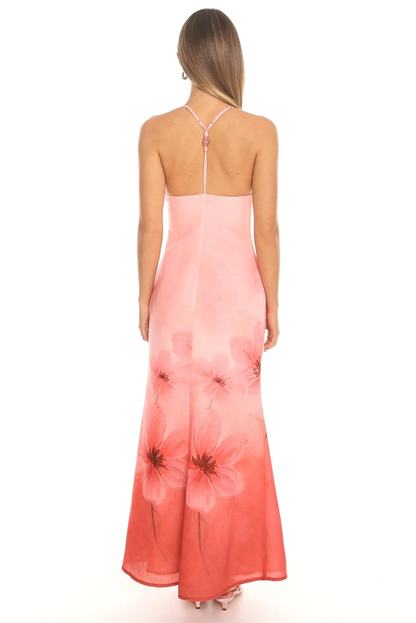 Mariella Ombre Floral Halter Maxi Dress - Pink sold by Selfie Leslie product image thumbnail 3