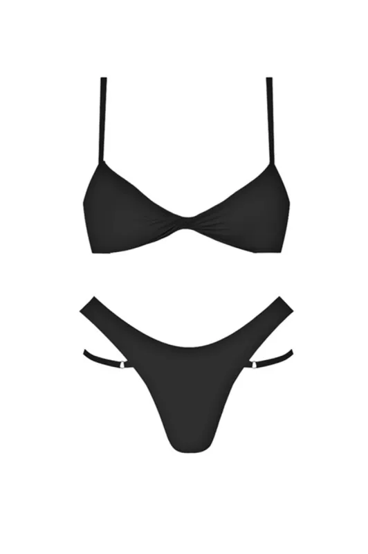 Antigua Double Strap Bikini Bottom Black made by Selfie Leslie