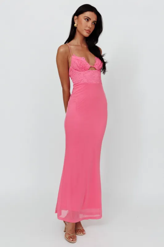 Modern Love Lace Bodice Maxi Dress Pink sold by Selfie Leslie