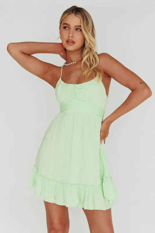 Linka Ruched Bust Criss-Cross Back Dress Apple sold by Selfie Leslie