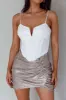 Grazie Ruched Sequin Mini Skirt Beige sold by Selfie Leslie