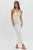 Namaste Bead Strap Lace Midi Dress White sold by Selfie Leslie