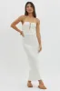 Namaste Bead Strap Lace Midi Dress White sold by Selfie Leslie