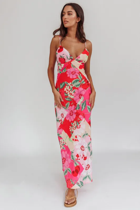 Jaya Floral A-line Maxi Dress Pink sold by Selfie Leslie