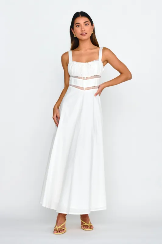 Kasiah Lace Trim Maxi Dress White sold by Selfie Leslie