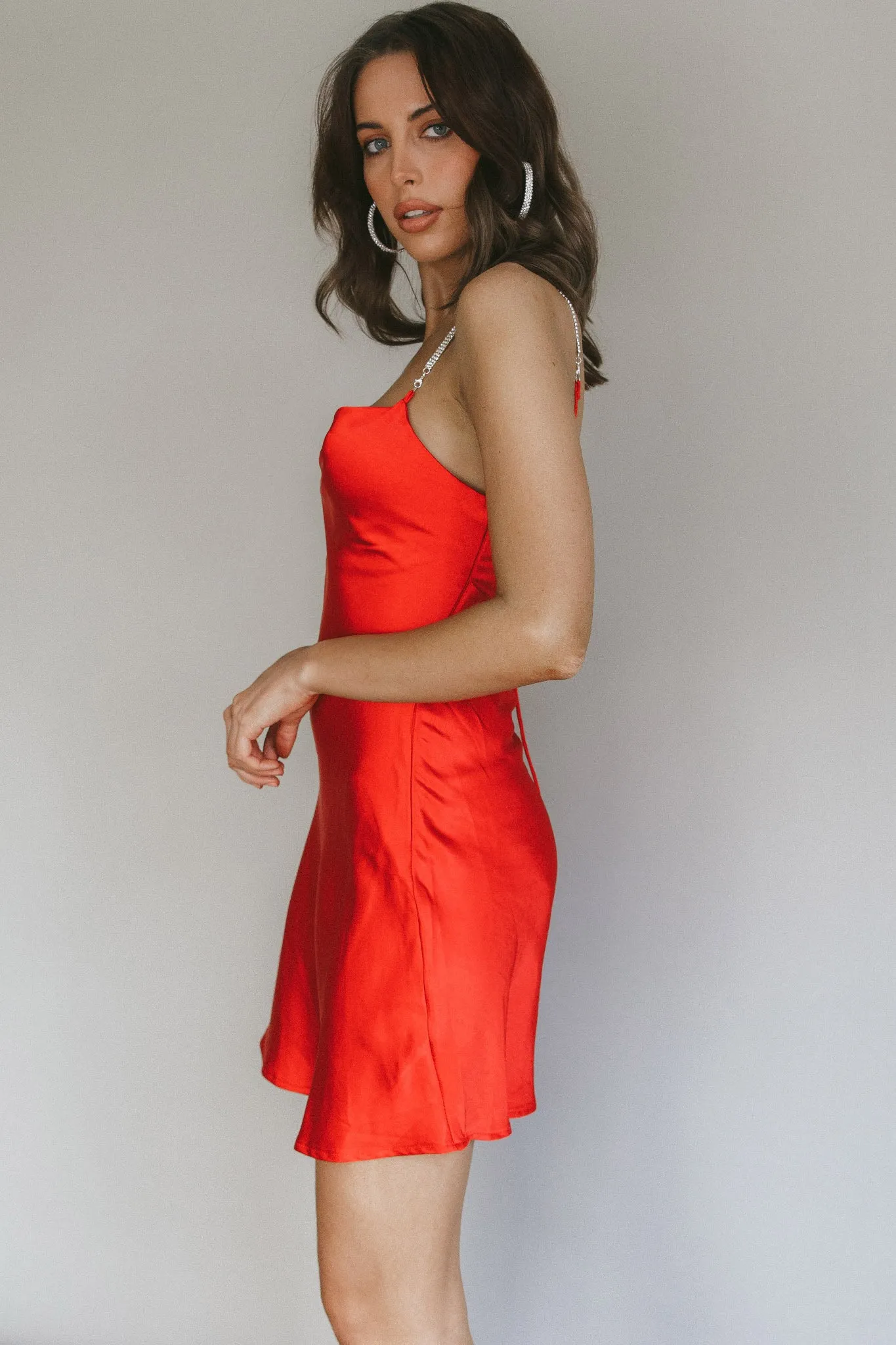 Romance Me Strappy Back Mini Dress Cherry sold by Selfie Leslie product image thumbnail 5