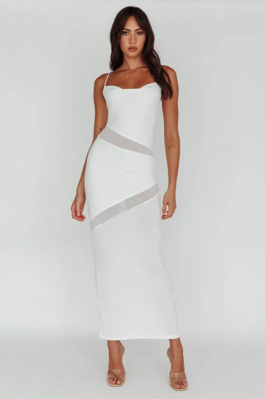 Sun Kissed Cowl Tied Back Maxi Dress White sold by Selfie Leslie