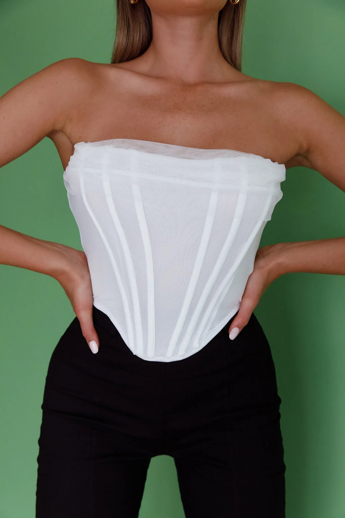 Vixen Corset Top White sold by Selfie Leslie