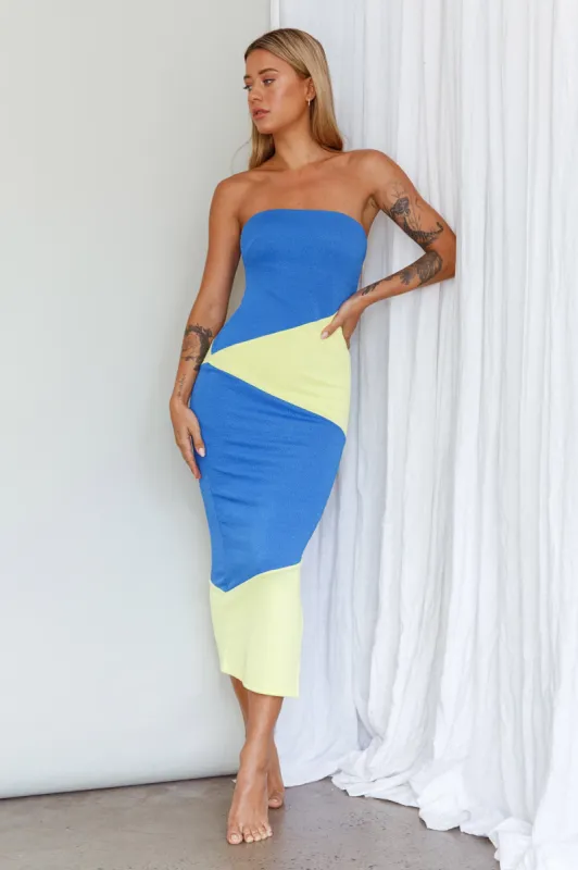 Shondra Crepe Texture Tube Dress Blue sold by Selfie Leslie
