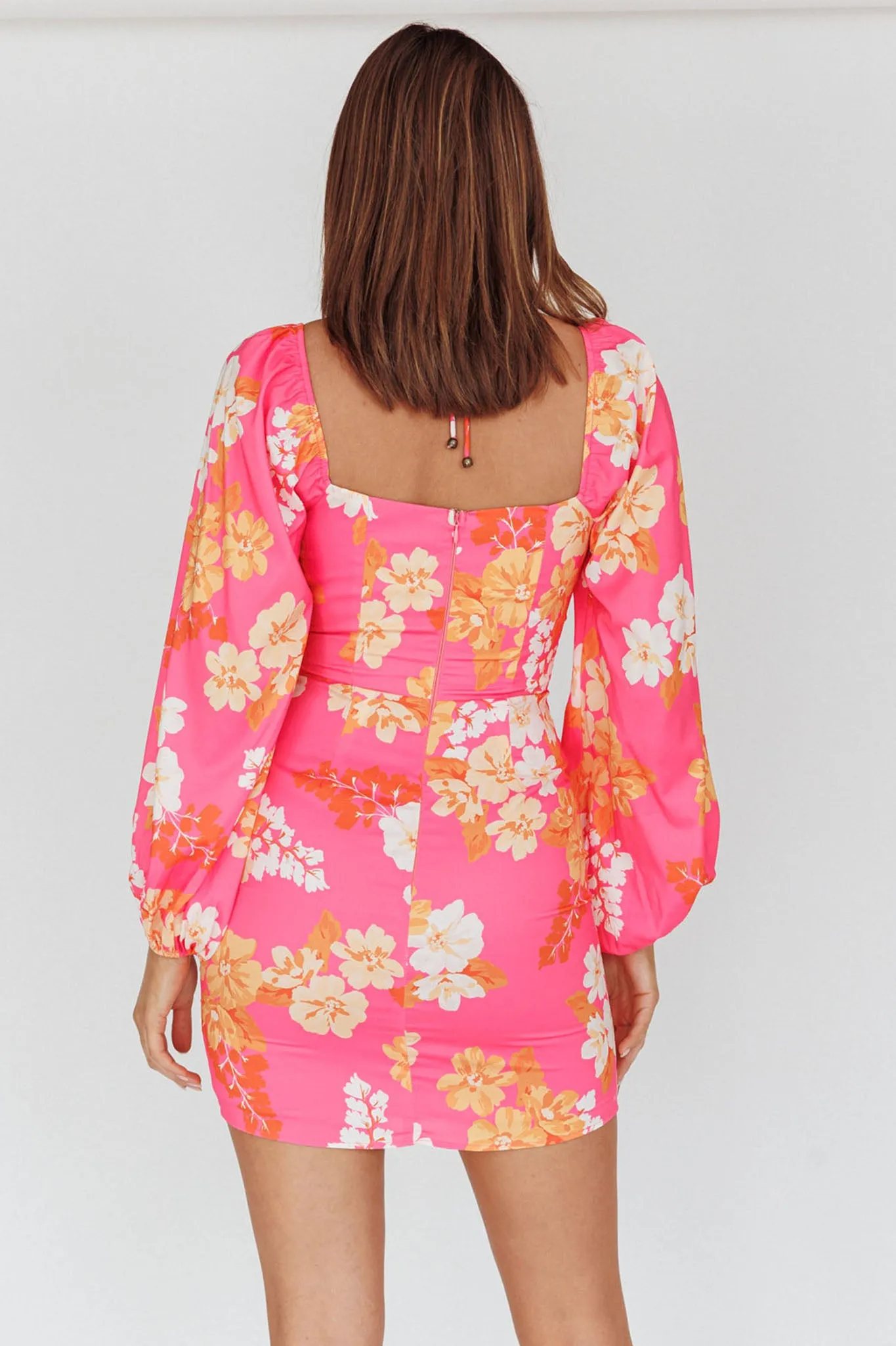 Fly Away Drawstring Bust Dress Floral Pink sold by Selfie Leslie product image thumbnail 2