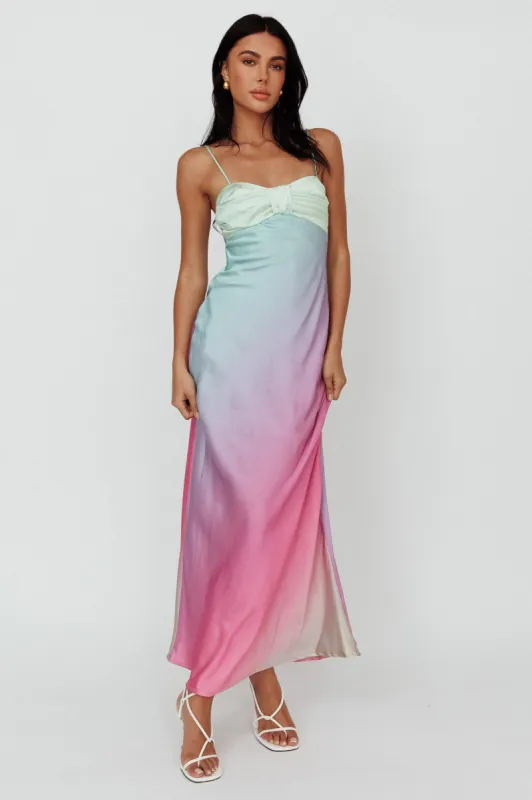 Siva Gathered Bust Midi Dress Ombre Multi sold by Selfie Leslie