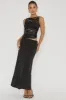 Lorely Ruched Lace Bodice Maxi Dress Black sold by Selfie Leslie