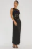 Lorely Ruched Lace Bodice Maxi Dress Black sold by Selfie Leslie