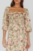 Flynn Balloon Sleeve Shirred Midi Dress Floral Green sold by Selfie Leslie