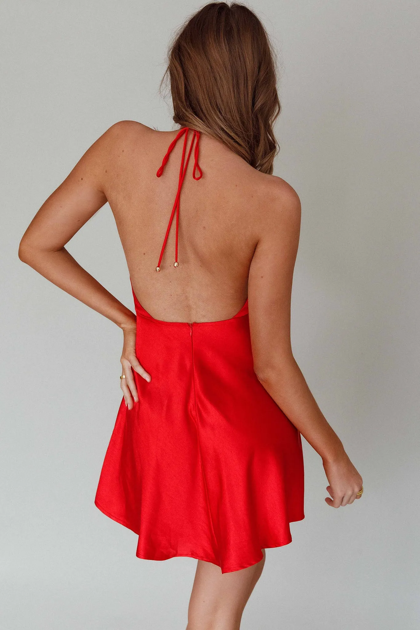 Bella Notte Plunging A-Line Mini Dress Cherry sold by Selfie Leslie product image thumbnail 2