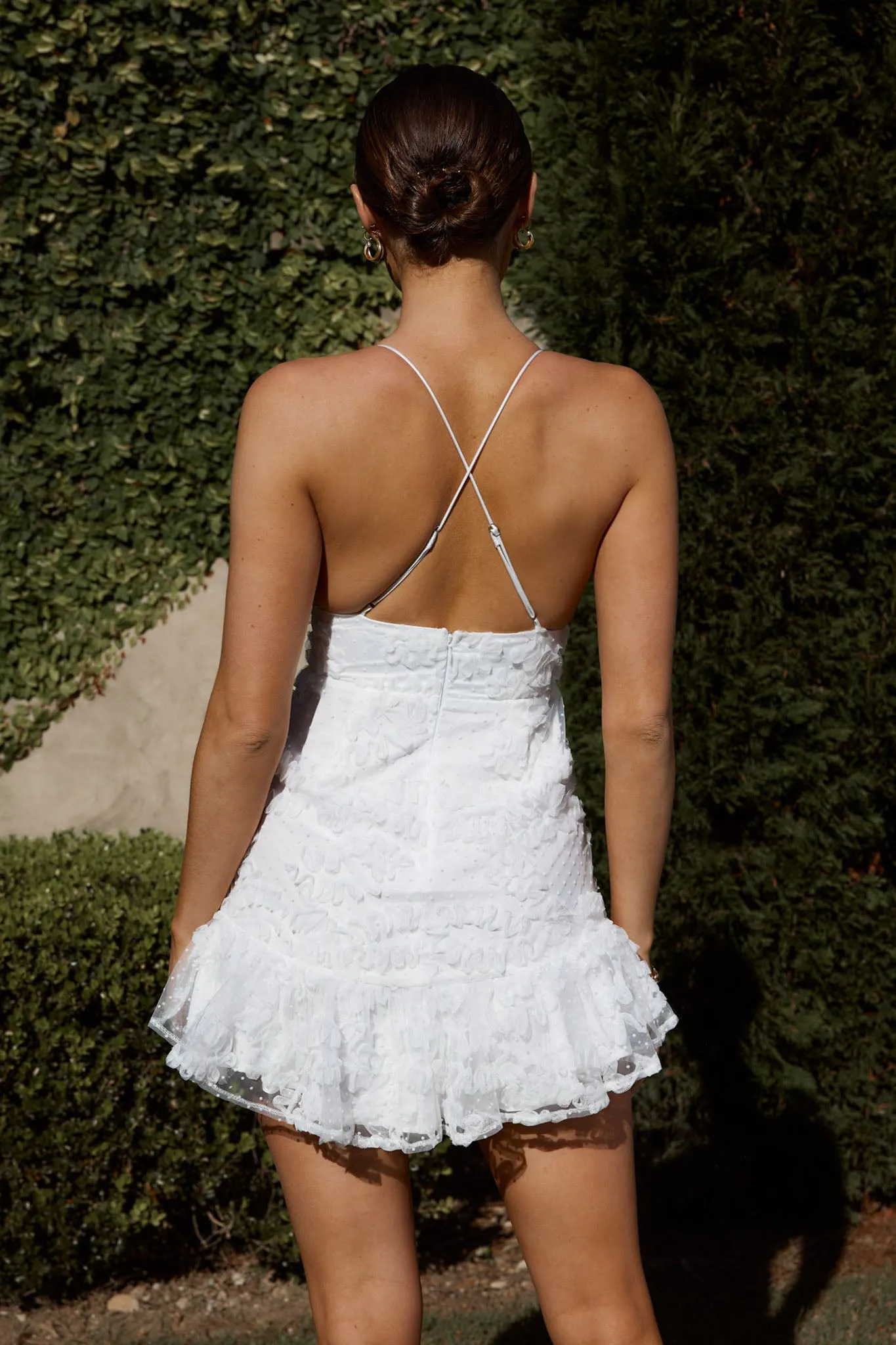 Starshine Criss-Cross Back Embellished Mini Dress White sold by Selfie Leslie product image thumbnail 2