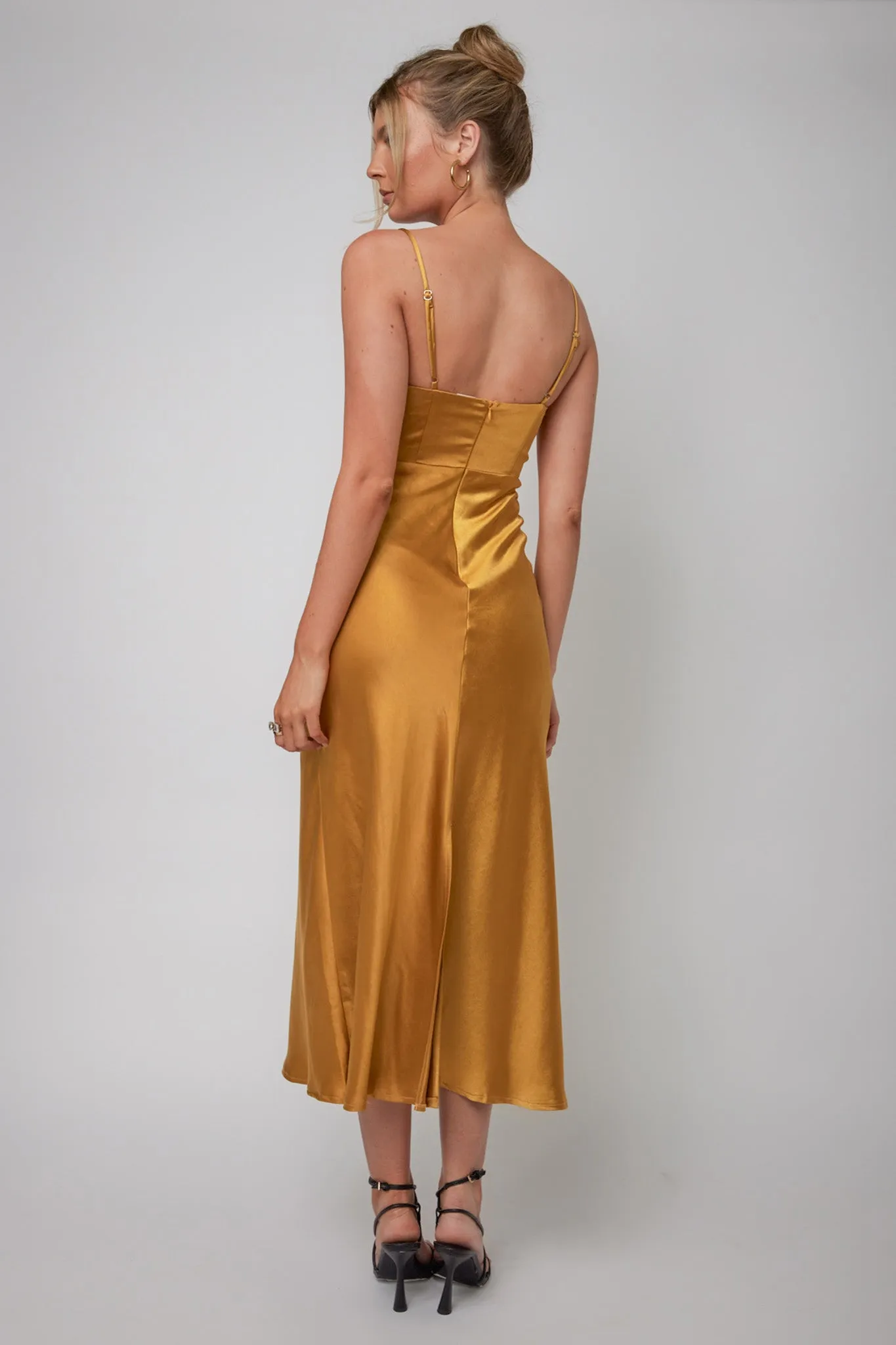 Infinity Pintuck Bust Midi Dress Mustard sold by Selfie Leslie product image thumbnail 2