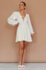 Carnivale Balloon Sleeve Ruffle Mini Dress Oat sold by Selfie Leslie