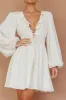 Carnivale Balloon Sleeve Ruffle Mini Dress Oat sold by Selfie Leslie