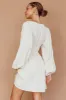 Carnivale Balloon Sleeve Ruffle Mini Dress Oat sold by Selfie Leslie